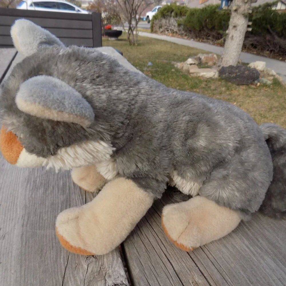WOLF Plush, Realistic Wolf, PLUSH STUFFED ANIMAL *